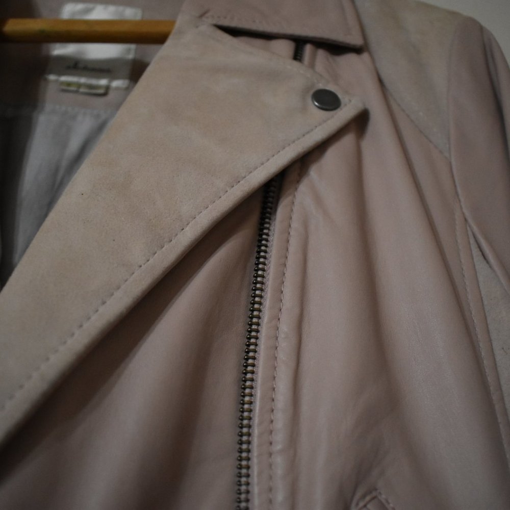 Pretty Pink Ruffled Leather/Suede Jacket - Picture 9 of 13